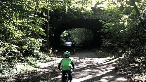 Two cyclists on the North Edinburgh Path Network