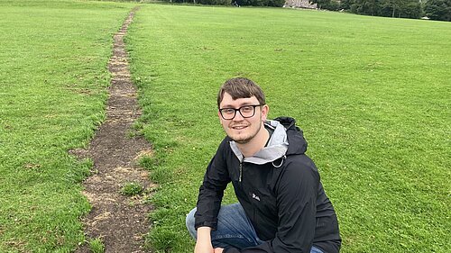 picture of the refilled trench in Clermiston Park