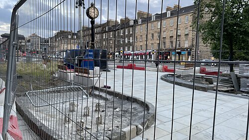 Elm Row through heras fencing